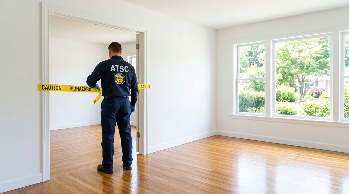 Certified biohazard cleanup crew performing Crime Scene Cleanup in Whitestown